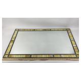 Slag leaded stained glass mirror 34x24.25 inches