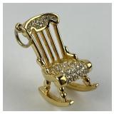 Swarovski crystal rocking chair charm pendant