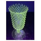Uranium Glass Diamond Point Vase