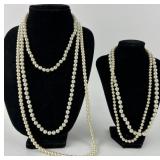 (5) Strands Of Faux Pearls, one Sarah Cov, 18 in,