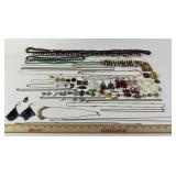 Costume Jewelry: gold tone feather necklace, Monet