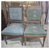 Eastlake Style Parlor Chairs, Featuring Carved
