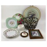 Bavarian China Plates, Japan, ï¿½Framed Floral Artwo