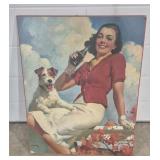 Coca-Cola Advertising Wood Sign Titled "Lady and