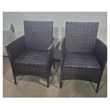 Brown Wicker Patio Chairs - 2