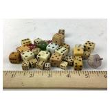 Antique dice - bone, porcelain, Bakelite, & wood
