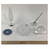 Waterford Crystal, Wedgwood Tray, Glass Paperweigh