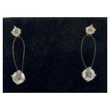 Pair 14k gold & CZ earrings. Total weight 2.03