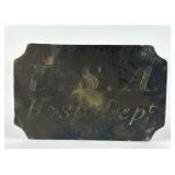 Civil War era U. S. A. Hospital Department brass