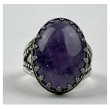 Sterling & amethyst ring size 5.75. Total weight