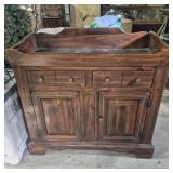 Wood Dry Sink Cabinet With 2 Drawers & 2 Doors