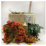 Floral Decor, Woven Storage Boxes, Framed Art