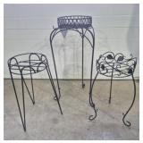 Wrought Iron Plant Stands (3) 21 in. H & 30 in. H
