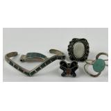 Native American style vintage silver jewelry -