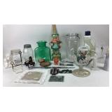 Glassware, Figurines, Jars, Candleholders