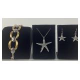 Brighton Starfish Necklace and Matching Earrings,