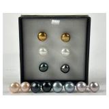 (7) Pair Honora .925 Sterling Silver Cultured