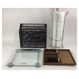 WeighRite Scale, Knife Set, Metal Organizer
