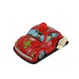 Vintage Fire Chief Tin Metal Wind-up Toy Car