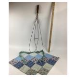 Metal Rug Beater With Patchwork Apron