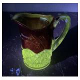 Uranium Ruby Stained Glass Cream Pitcher