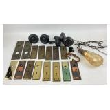 Brass Door Plates, ceramic knob, curtain ties
