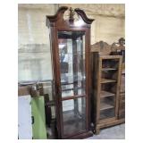 Wood Curio Cabinet Lighted Wirh Glass Shelves 23