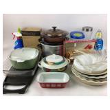 Crock-Pot, Pyrex, Pampered Chef, pie dishes