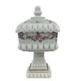 Milk Glass Covered Pedestal Dish