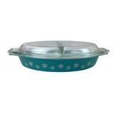 Pyrex Snowflake Divided Casserole Dish