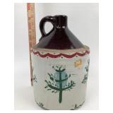 Painted Crock Whiskey Jug
