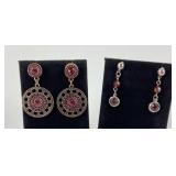 2 Pair Fashion Designer Earrings