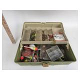 Plano tackle box with eagle claw hooks and