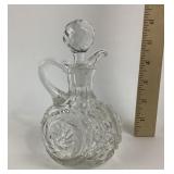 American Brilliant Cut Glass Cruet With Faceted St
