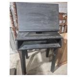 Wood Desk With Adjustable Easel Painted Black 27