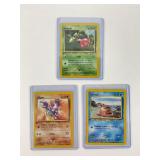 3 Pokemon First Edition Trading Card