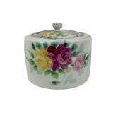 Nippon Hand Painted Floral Porcelain Biscuit Jar