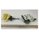 Avon Yellow Rose, White Magnolia Porcelain Figurin
