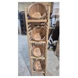 1/2 Bushell Basket Display Wood Rack With