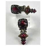 Sorelli Red stone clip on earrings