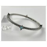 Graziano Silver tone and stone bangle bracelet