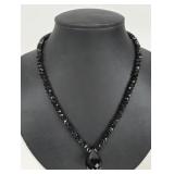 14k Gold Stamped Clasp faceted bead necklace with