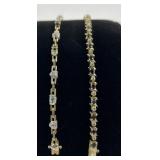 (2) sterling & stone bracelets. 19.38 grams total