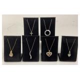 (6) sterling & stone pendant necklaces. 16.88