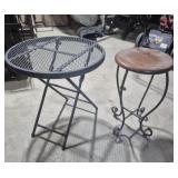 Wrought Iron Outdoor Side Table 20 in. Round X 20