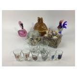 Shot Glasses, Artisan Glass Figurines, Shell Decor
