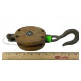 Boston & Lockport Block wood and metal pulley