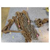 Lebus binder, rebar, rusty chain, large rusty