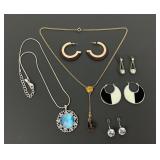 4 Pair Fashion Designer Earrings & 2 Necklaces