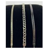 (3) sterling bracelets 10.53 grams